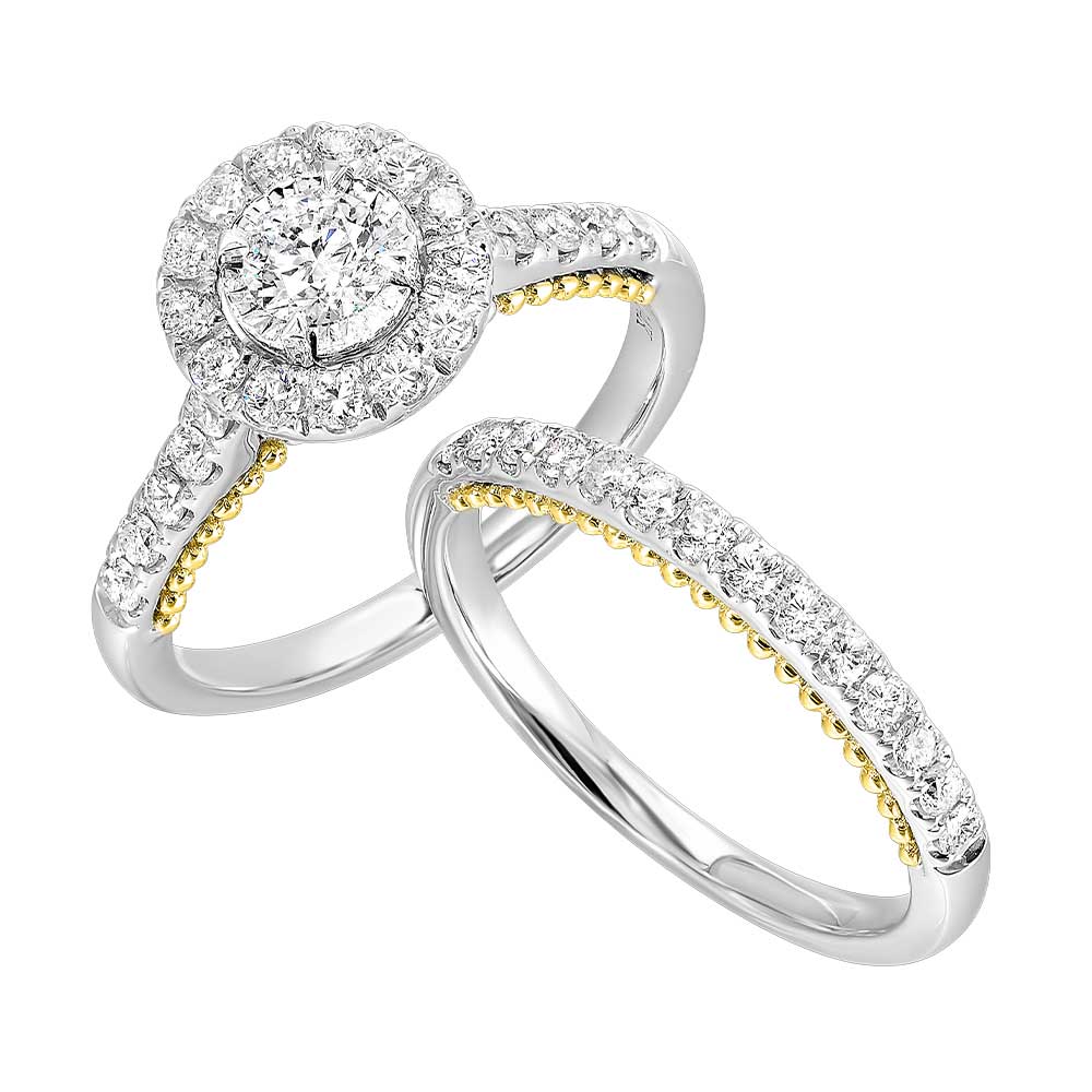 14Kt White Yellow Gold Diamond 1Ctw Ring