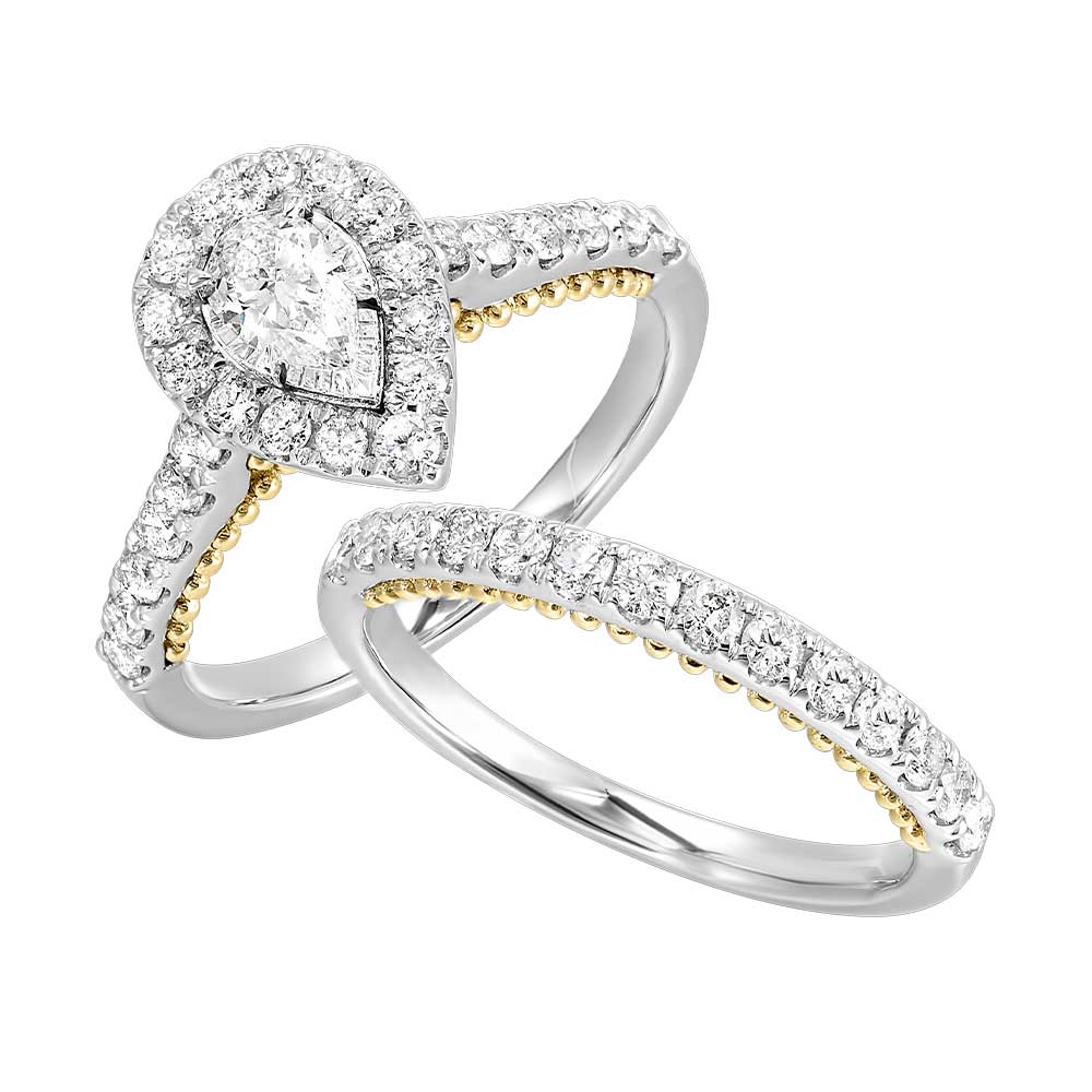 14Kt White Yellow Gold Diamond 1Ctw Ring