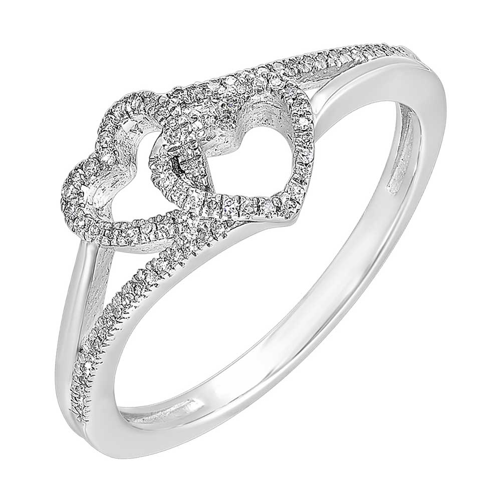 Silver Diamond 1/10Ctw Ring