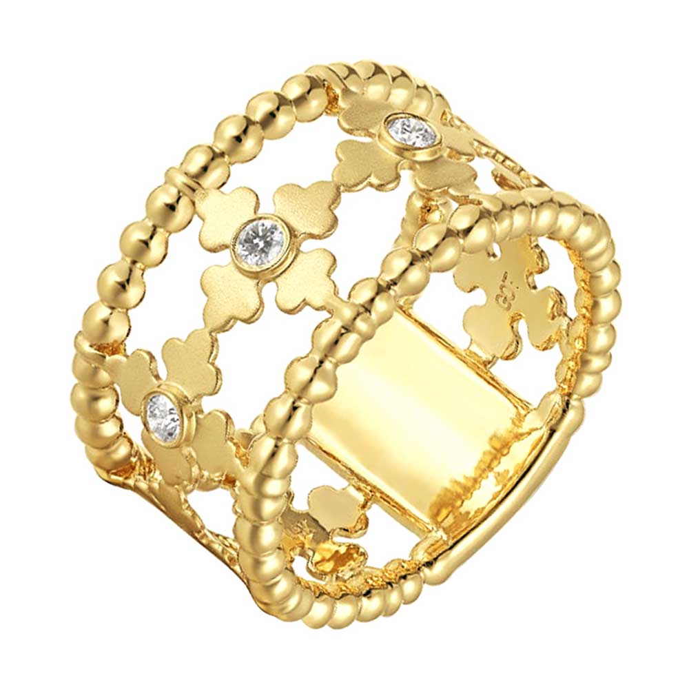 14Kt Yellow Gold Diamond 1/10Ctw Ring