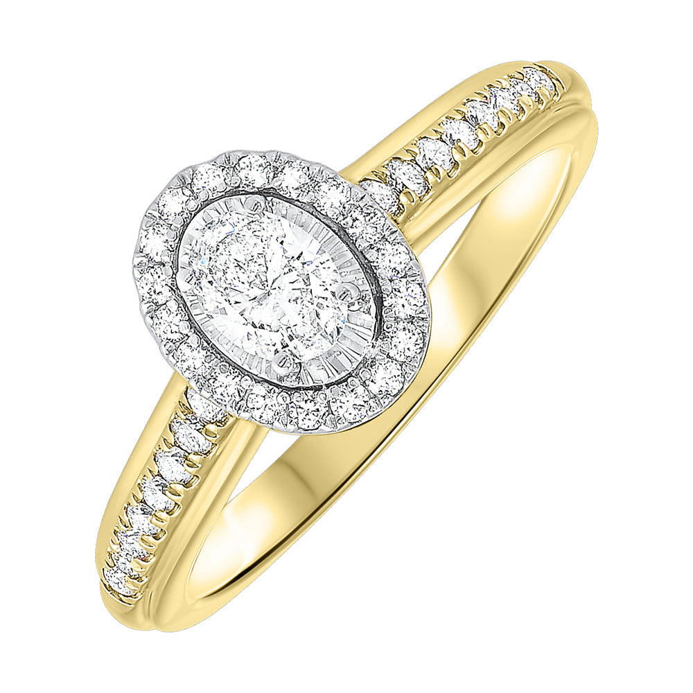 14Kt White Yellow Gold Diamond 1/2Ctw Ring