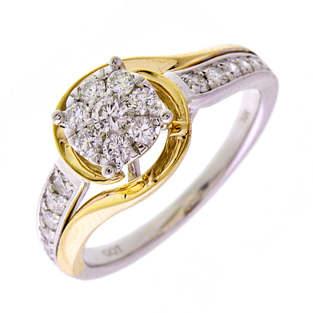 14Kt White Yellow Gold Diamond 1/2Ctw Ring