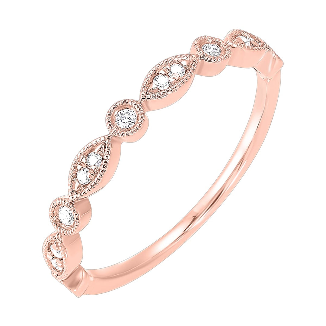 14Kt Rose Gold Diamond 1/10Ctw Ring