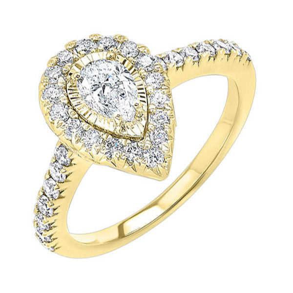 14Kt White Yellow Gold Diamond 3/4Ctw Ring