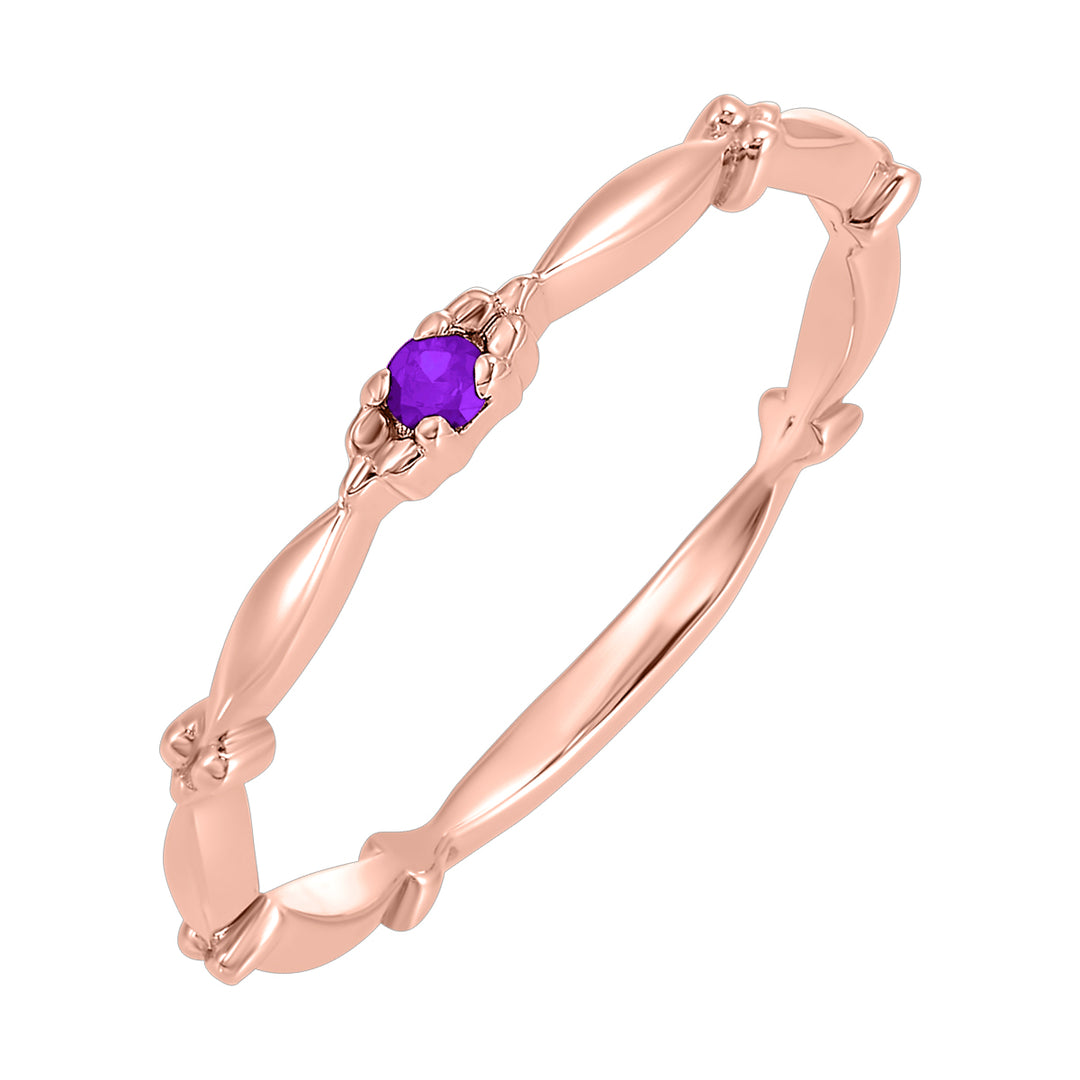 10Kt Rose Gold Amethyst 1/20Ctw Ring