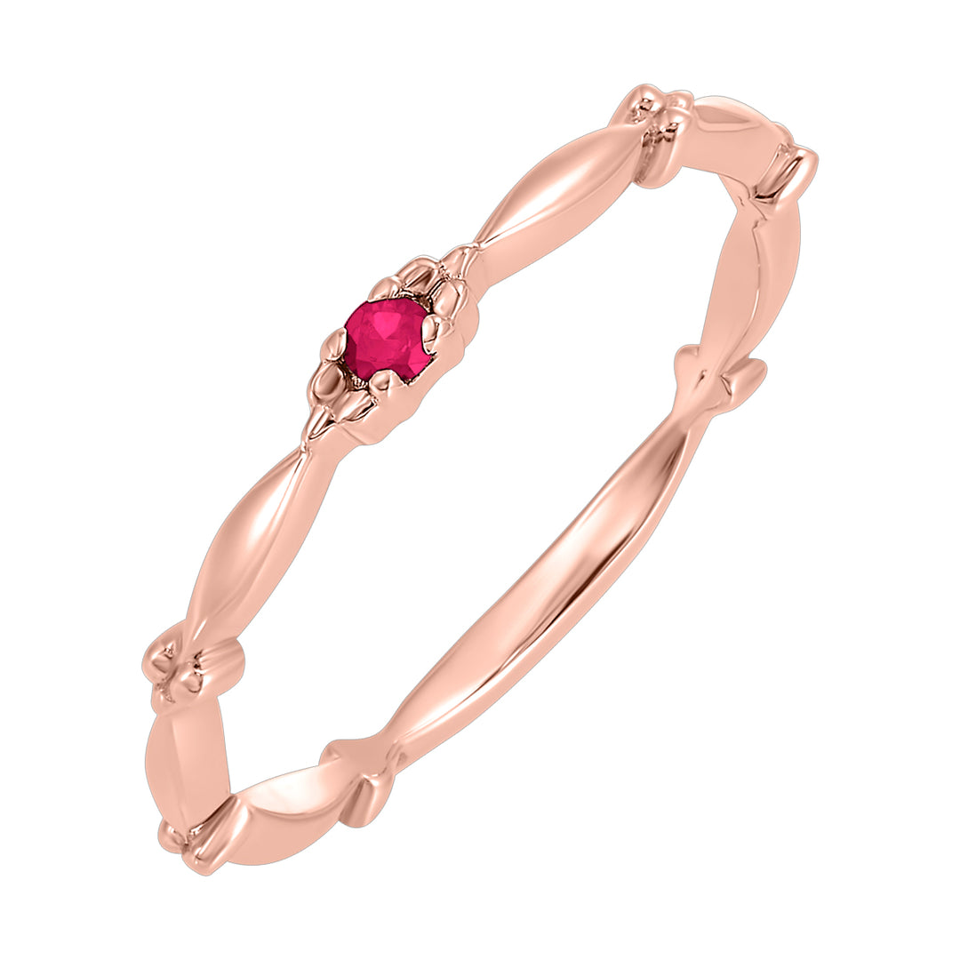 10Kt Rose Gold Ruby 1/20Ctw Ring