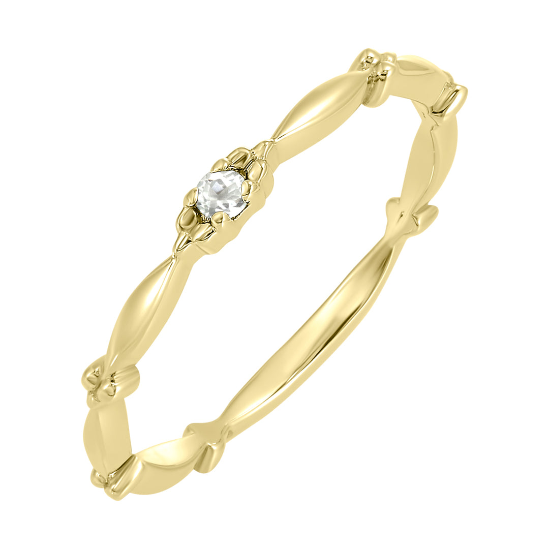 10Kt Yellow Gold White Topaz 1/20Ctw Ring