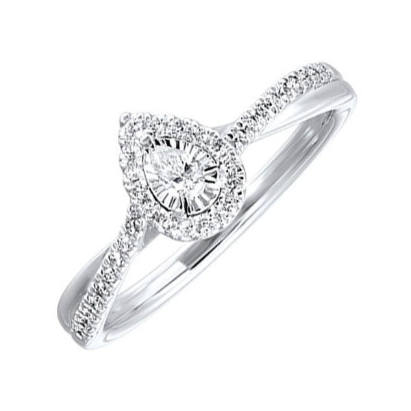 14Kt White Gold Diamond 1/4Ctw Ring