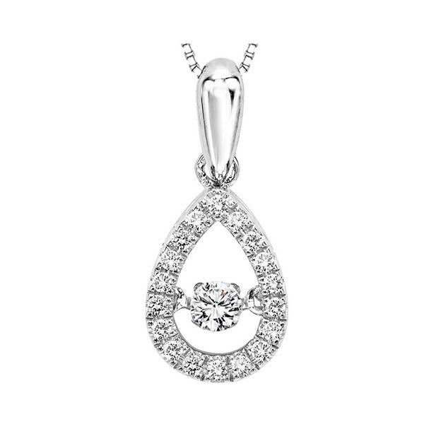 14Kt White Gold Diamond 1/5Ctw Pendant