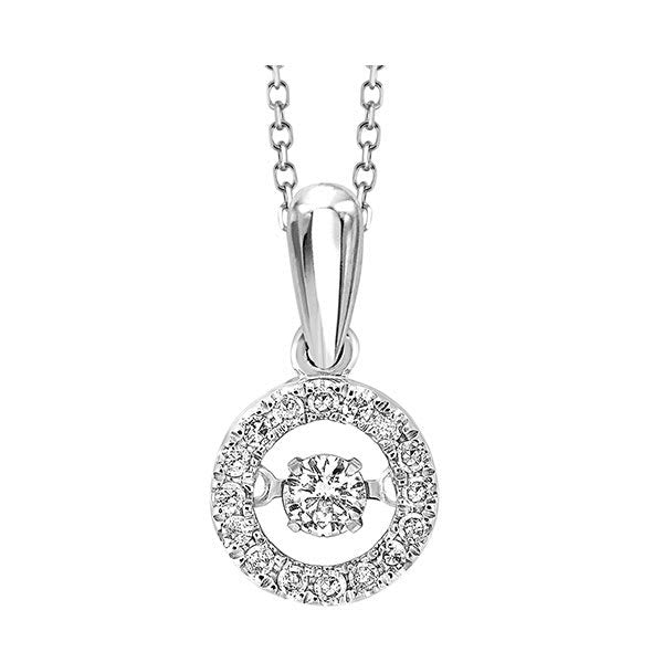 10Kt White Gold Diamond 1/5Ctw Pendant