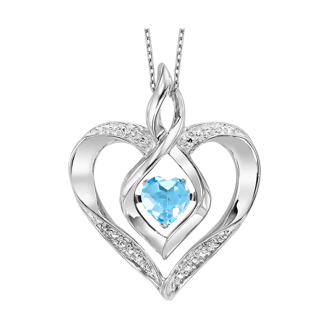 Silver Createdblue Topaz 1/4Ctw Pendant