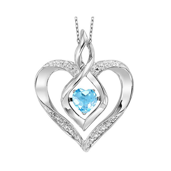 Silver Createdblue Topaz 1/4Ctw Pendant