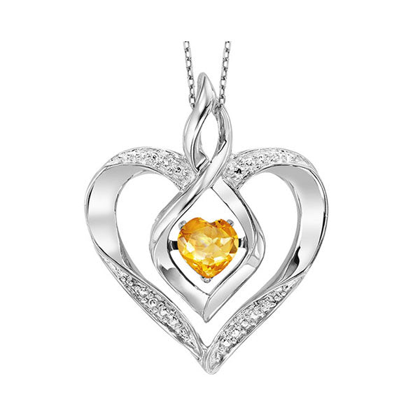 Silver Created-Citrine 1/4Ctw Pendant