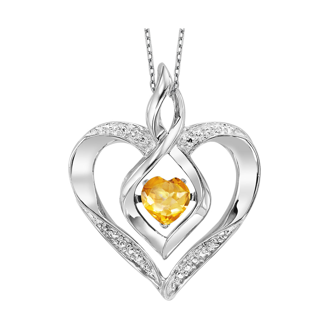 Silver Created-Citrine 1/4Ctw Pendant