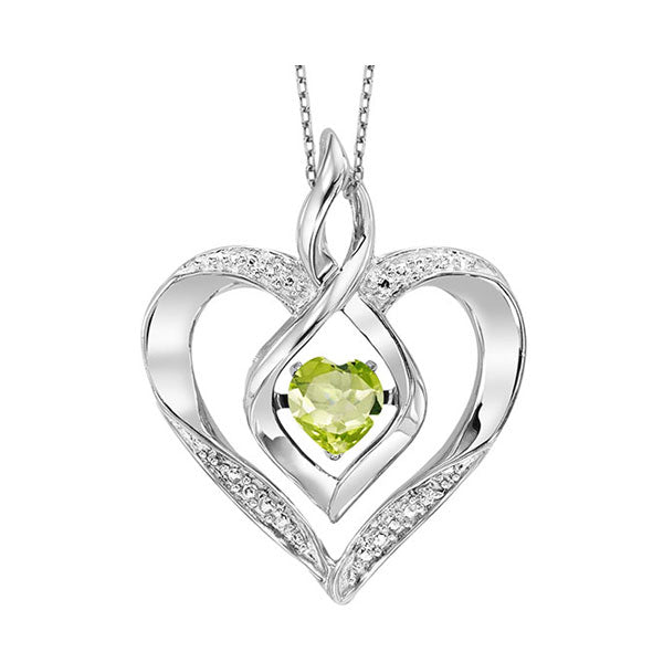 Silver Created Peridot 1/4Ctw Pendant