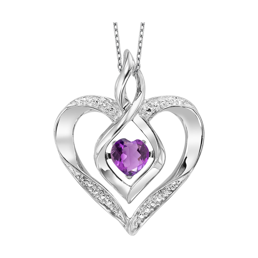 Silver Created-Amethyst 1/4Ctw Pendant