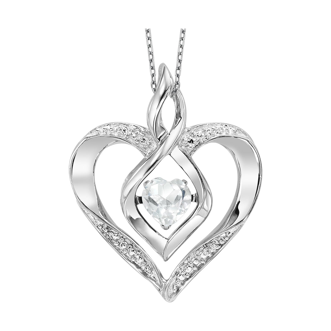 Silver Created White Topaz 1/4Ctw Pendant