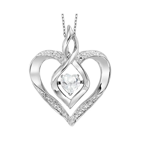 Silver Created White Topaz 1/4Ctw Pendant