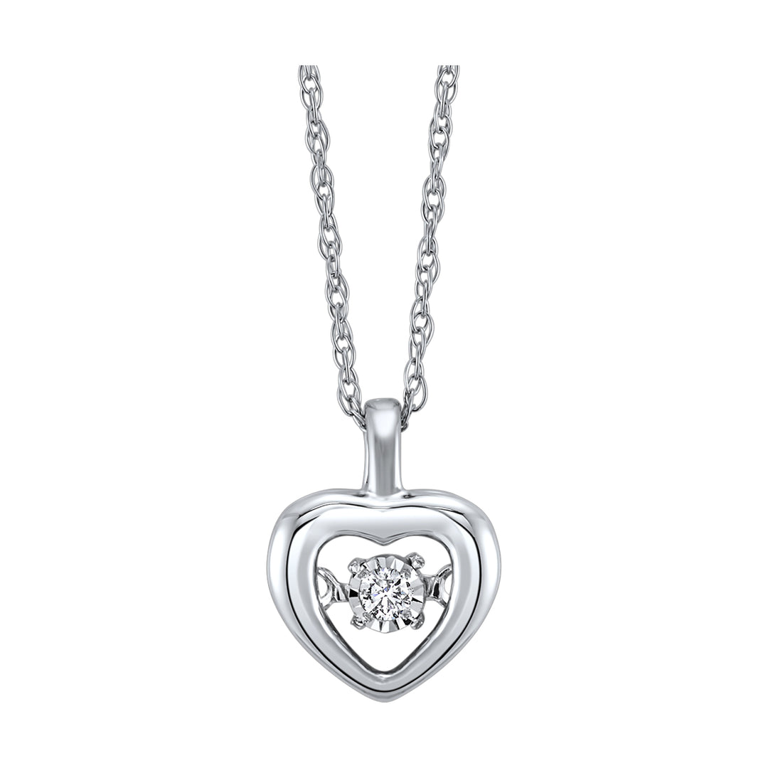 10Kt White Gold Diamond 1/50Ctw Pendant