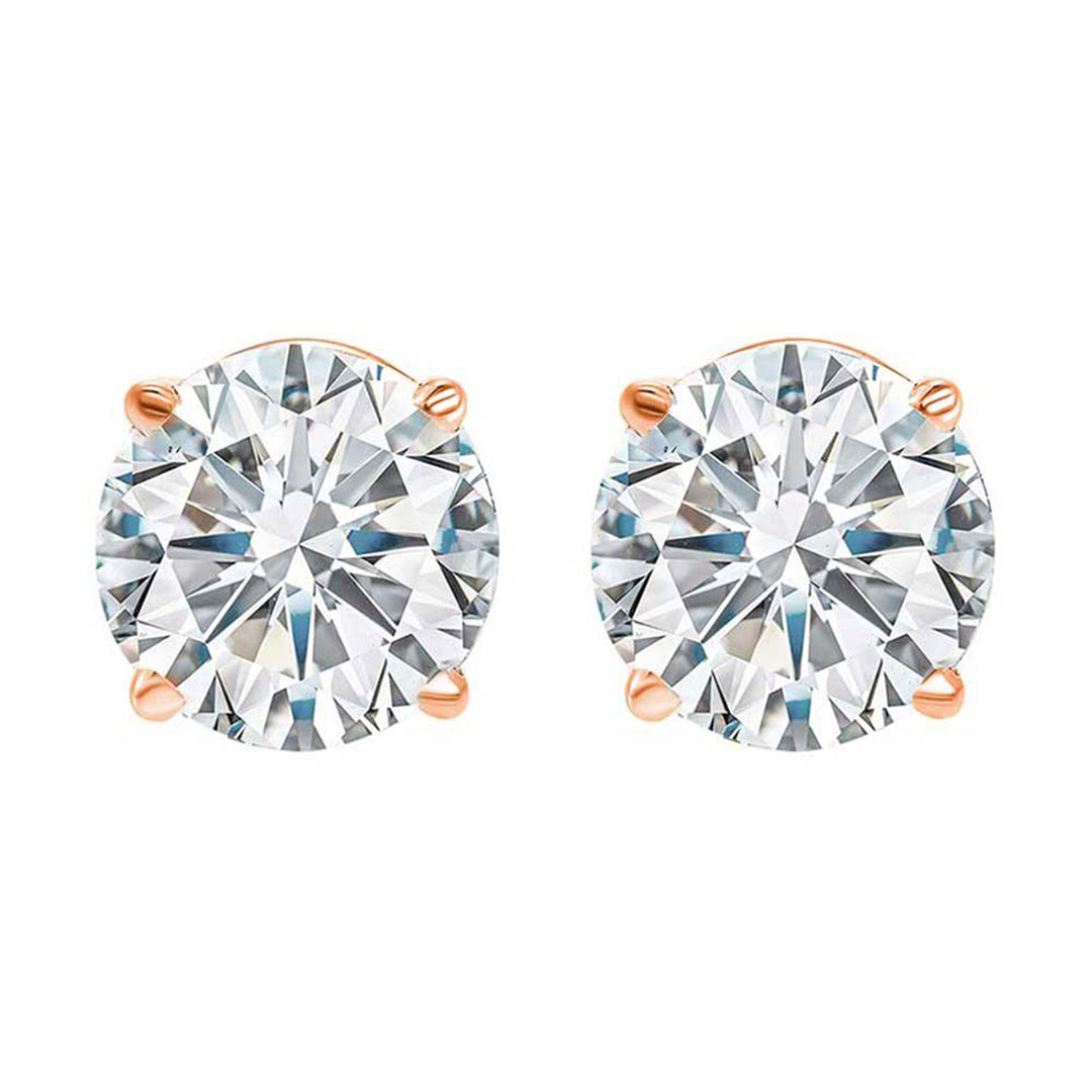 14Kt Rose Gold Diamond 3/4Ctw Earring