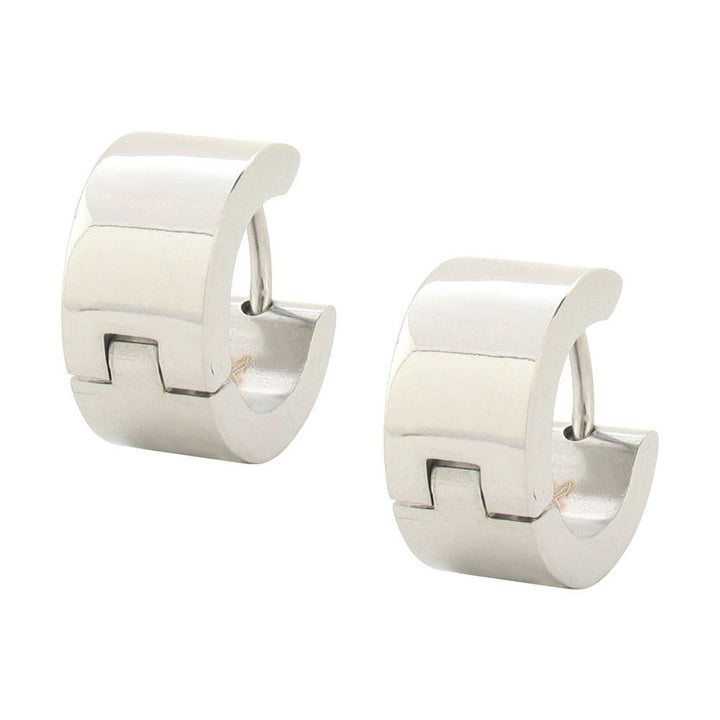 Plain Huggies Steel Earrings