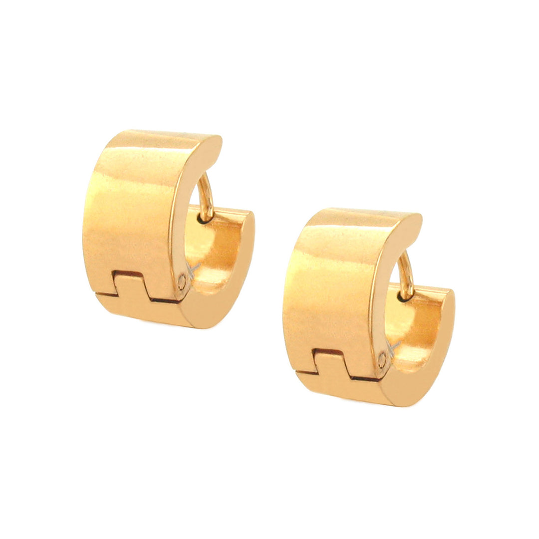 Gold IP Huggies Plain Earrings