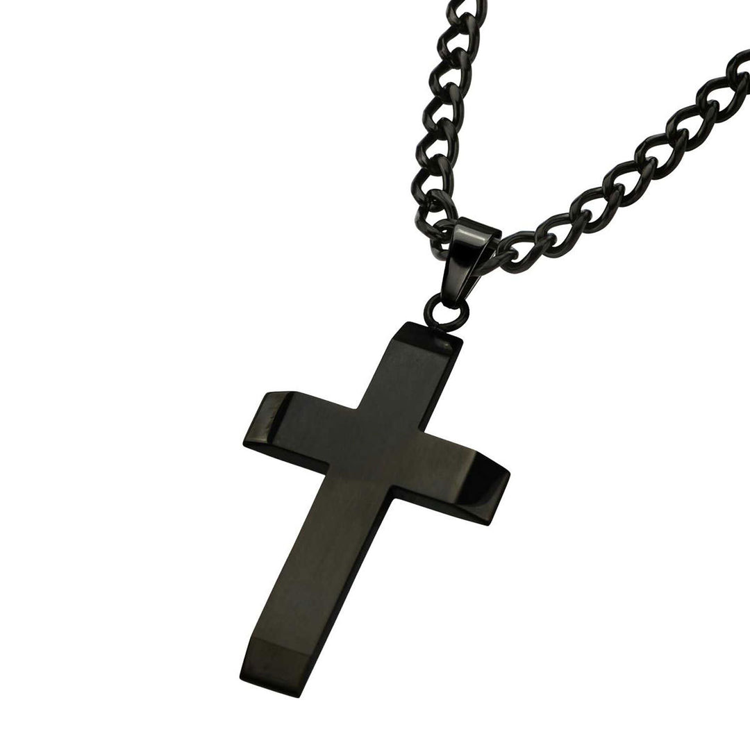 Black IP Cross Pendant