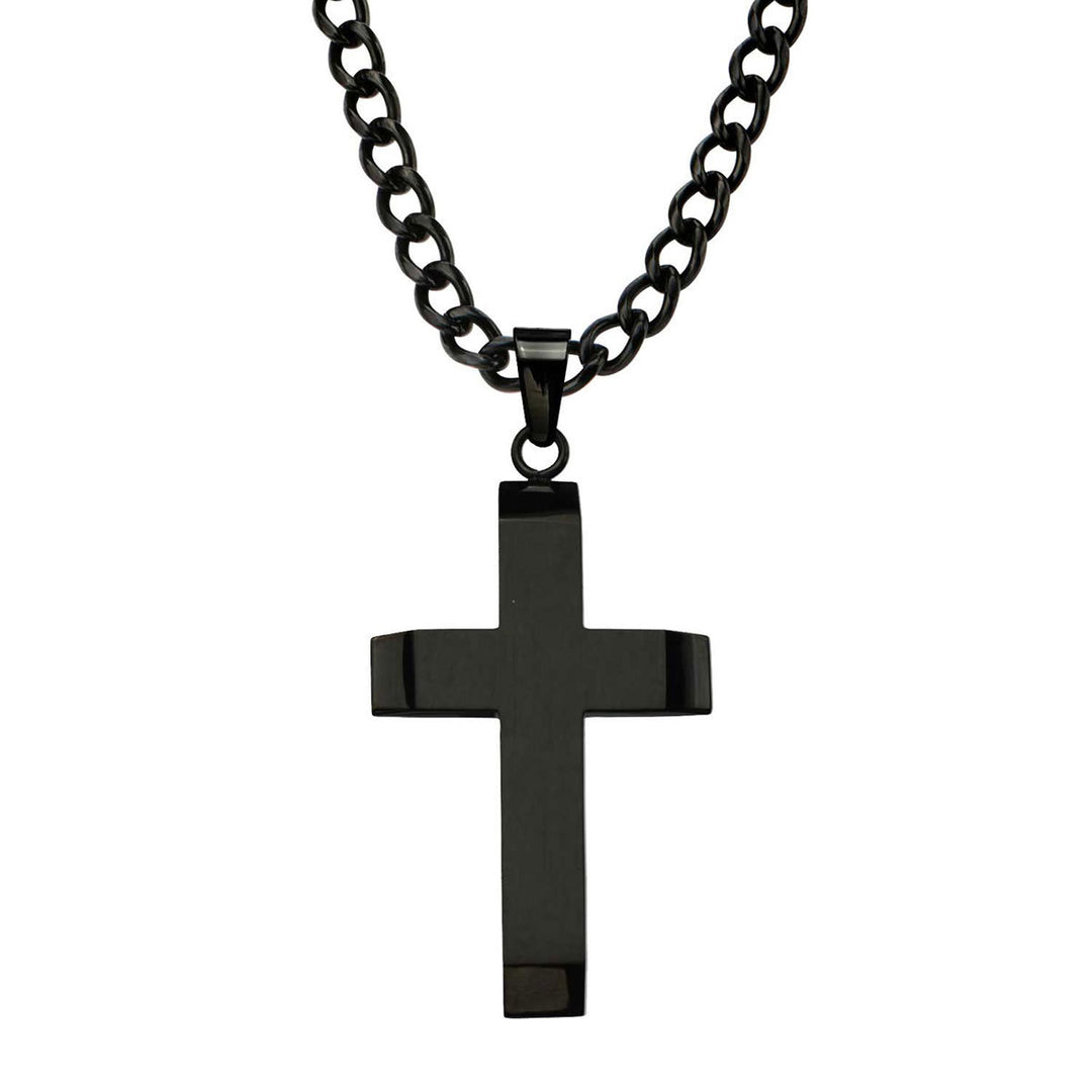 Black IP Cross Pendant