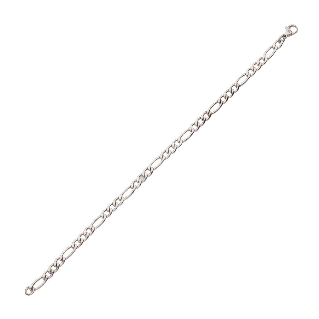 4.7mm Titanium Figaro Chain Bracelet