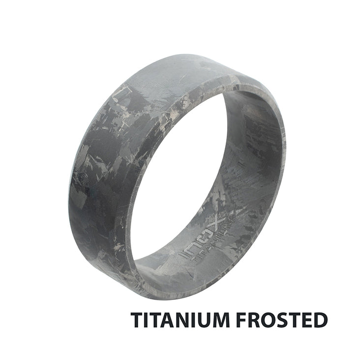 Titanium Beveled Frosted Ring