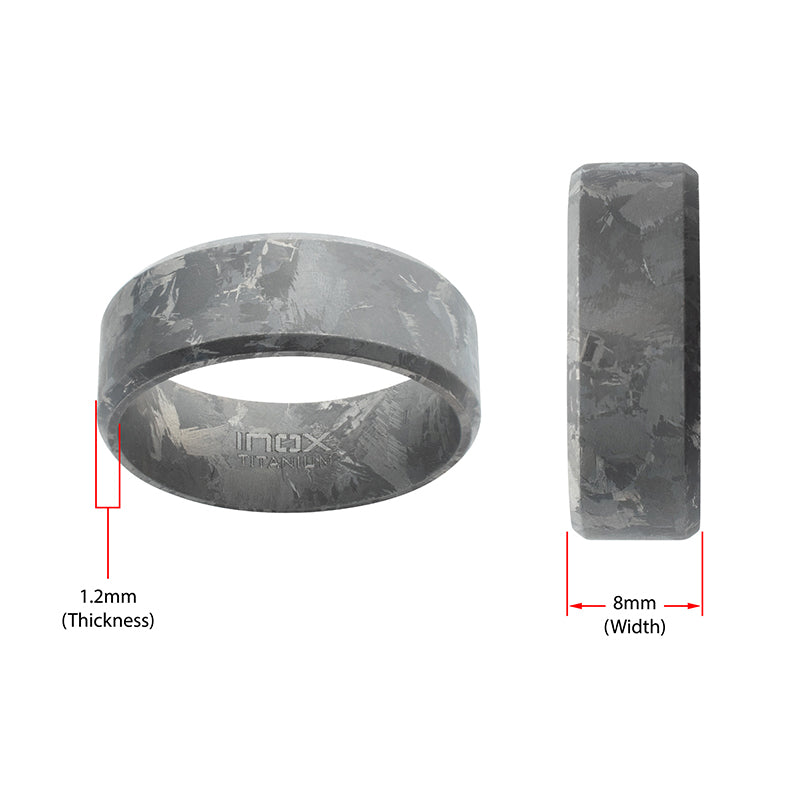 Titanium Beveled Frosted Ring