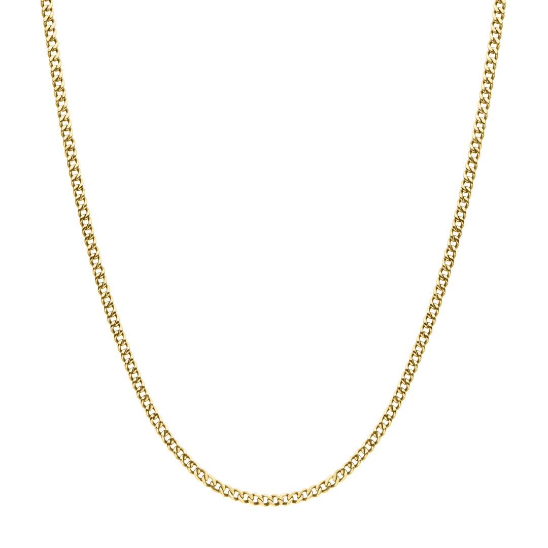 3.5mm 18Kt Gold IP Titanium Flat Curb Chain Necklace