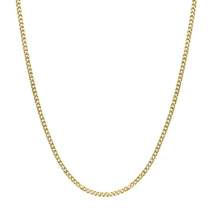 3.5mm 18Kt Gold IP Titanium Flat Curb Chain Necklace