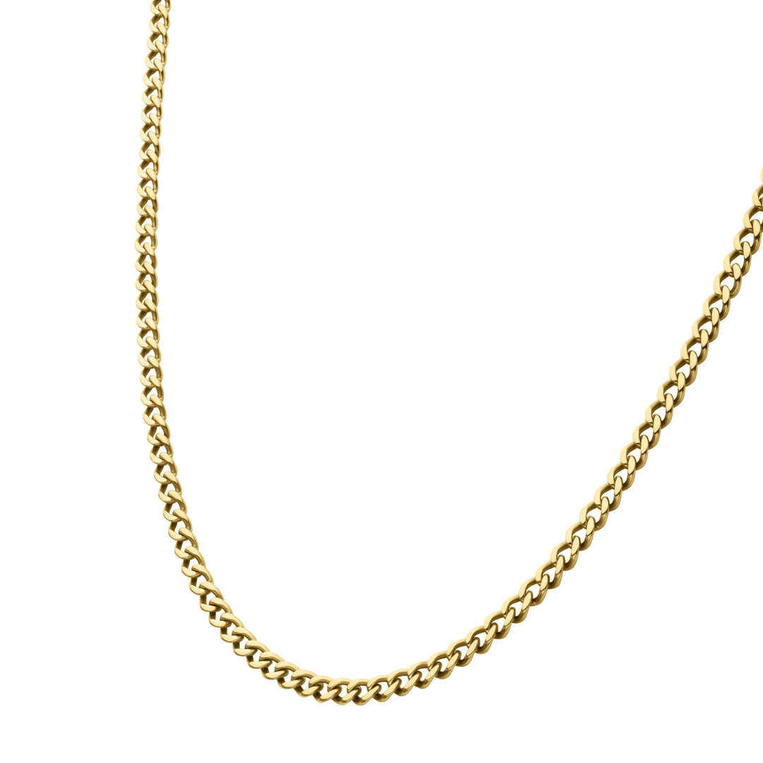 3.5mm 18Kt Gold IP Titanium Flat Curb Chain Necklace