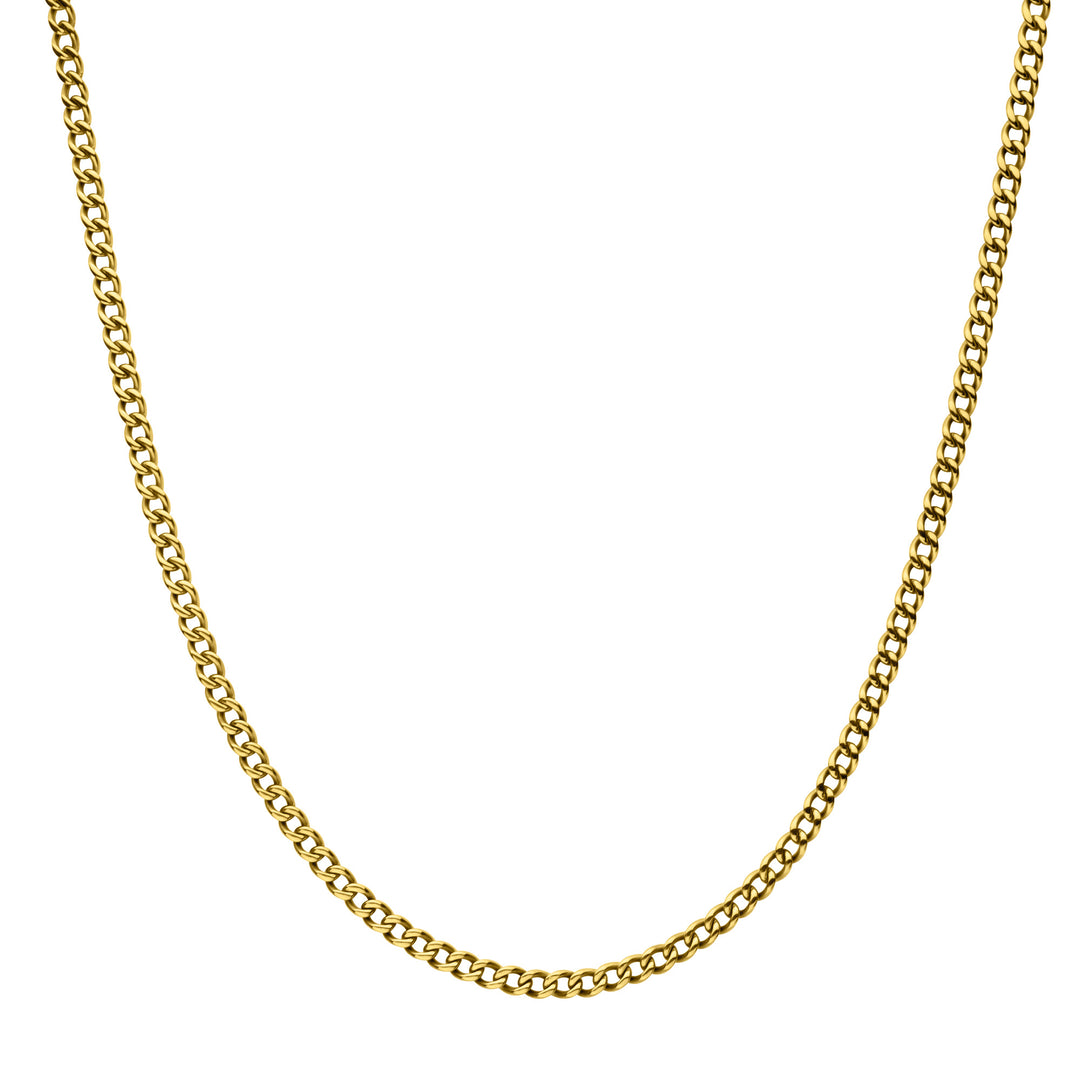 4.35mm 18Kt Gold IP Titanium Flat Curb Chain Necklace