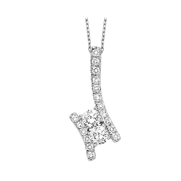 Silver White Diamond 1/4Ctw Pendant