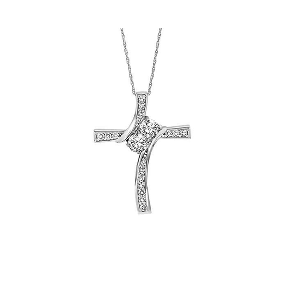 14Kt White Gold Diamond 1/2Ctw Pendant