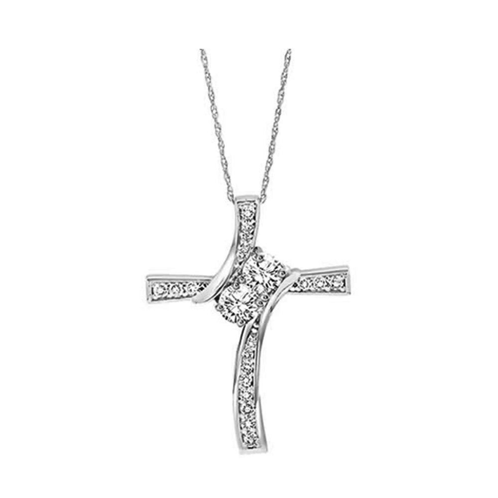 14Kt White Gold Diamond 1Ctw Pendant