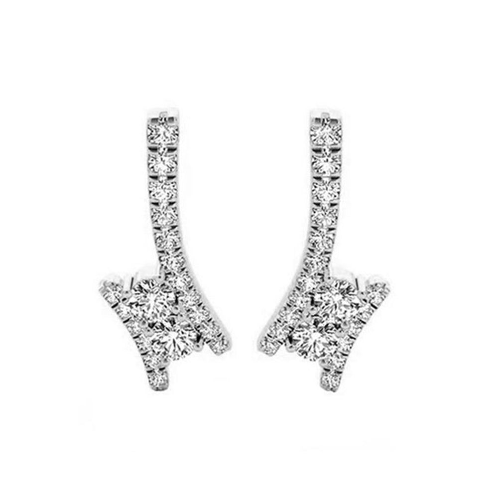 14Kt White Gold Diamond 1Ctw Earring