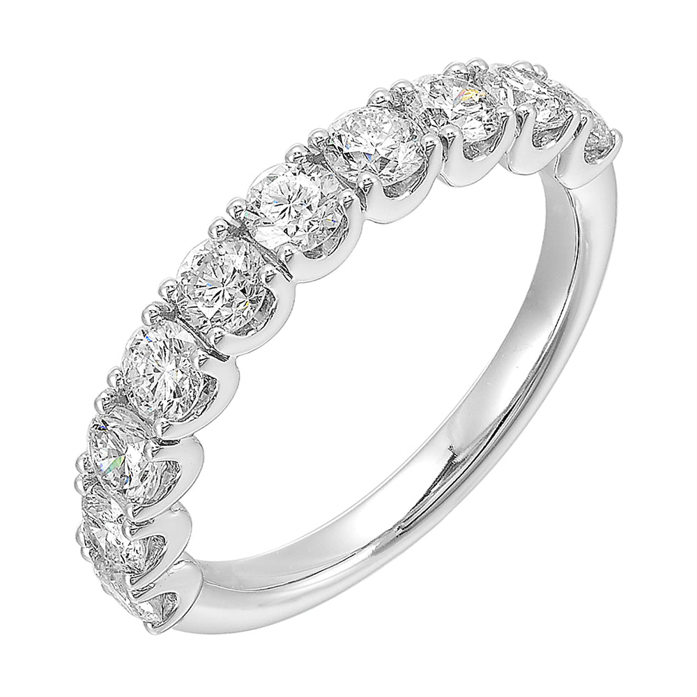 A classic half eternity band that will never go out of style is a the perfect match for your love.