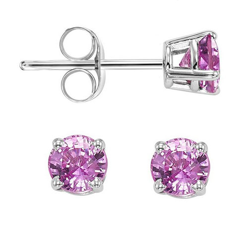 pink tourmaline studs